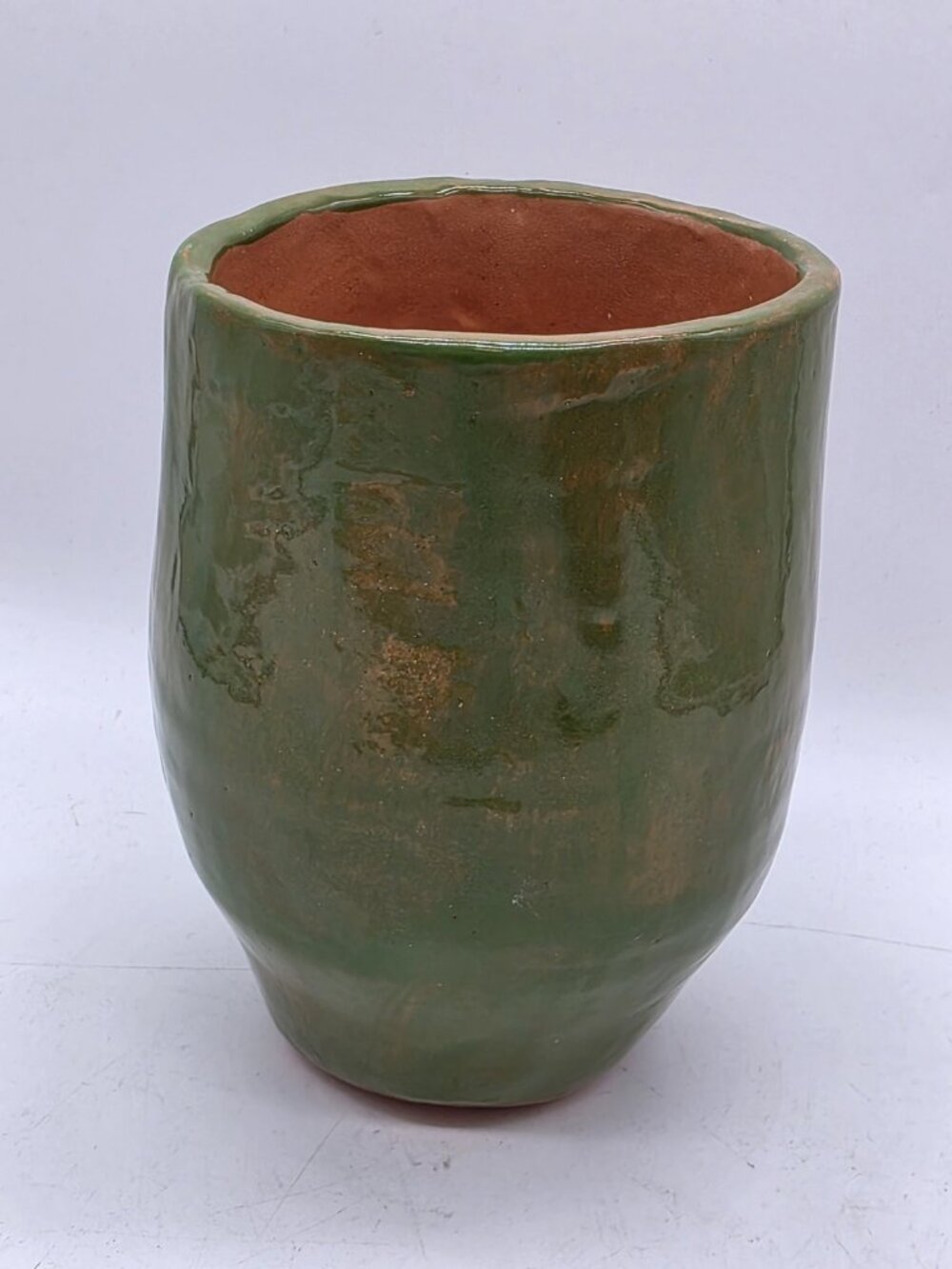 Art Pottery Green 3D Face Planter Pot Gumby Veggie Tales Whimsical Signed DA - Picture 4 of 11